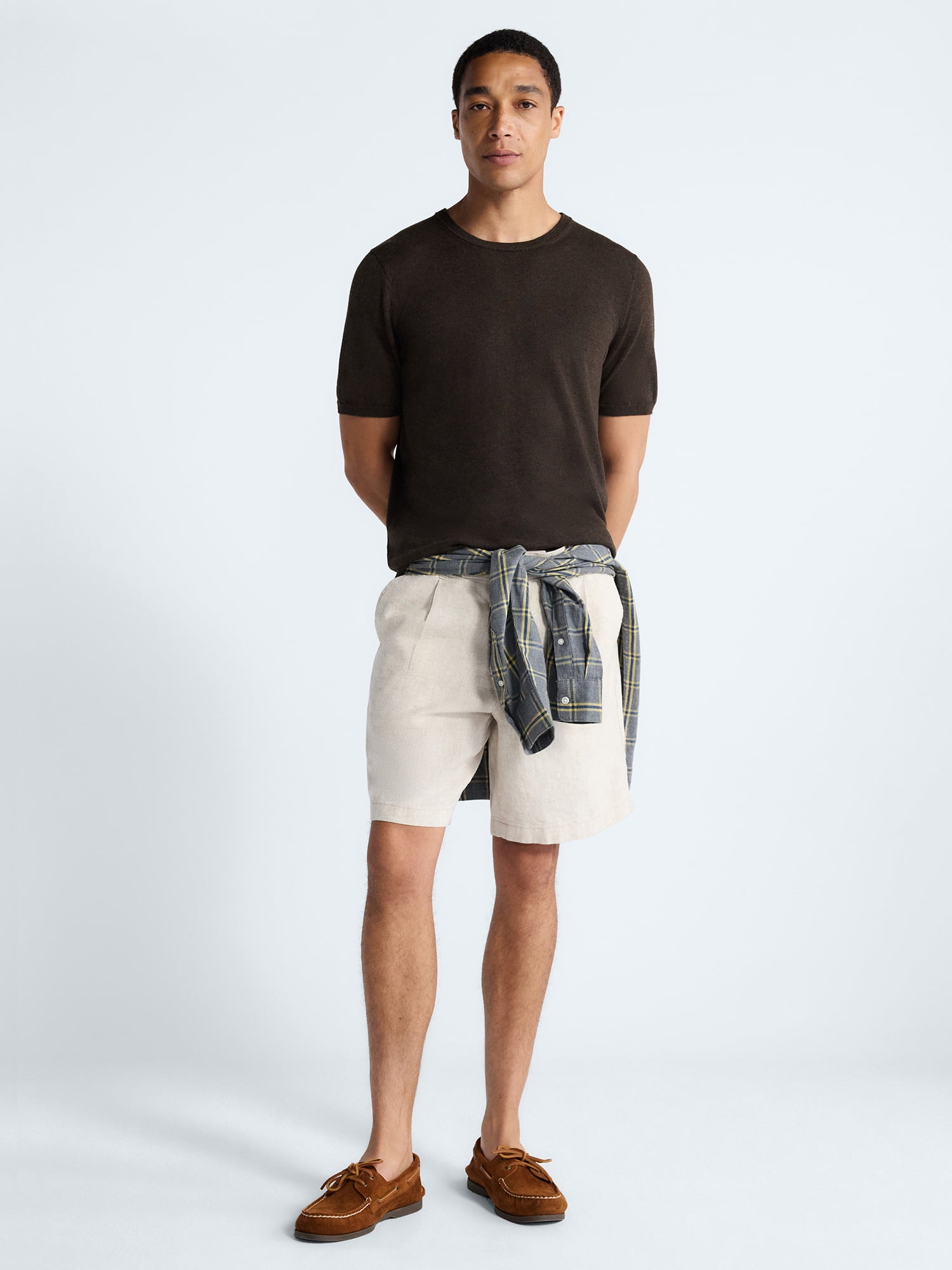Free Assembly Men's Sweater Tee with Short Sleeves, Sizes S-3XL