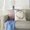 thumbnail image 4 of Mina Victory Life Styles Embroidered Heart Cotton Throw Pillow in White, 4 of 5