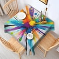 thumbnail image 2 of Colorful Double Burst Paint Pattern Square Tablecloth,Waterproof Square Table Cover,Wipeable Spillproof Washable Table Cover for Home Kitchen Party Decor 42"X42"(107x107cm), 2 of 6