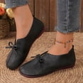 thumbnail image 4 of IEMIEMIEM Women's Vintage Distressed Bow Tie Flats Casual Slip On Loafers Comfortable Soft Sole Walking Shoes Black 7 Wide, 4 of 7