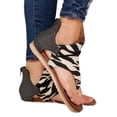 thumbnail image 3 of HEVIRGO Femmes Mode Été Léopard Serpent Zèbre Imprimé Fermeture Éclair Sandales de Plage Chaussures Plates, 3 of 10