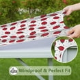 thumbnail image 6 of Strawberry Plants Fruit Dot White Pattern Square Fitted Tablecloth with Elastic Edge,Square Table Cover,Washable Elastic Table Cover for Home Kitchen Party Decor 34"x34", 6 of 6