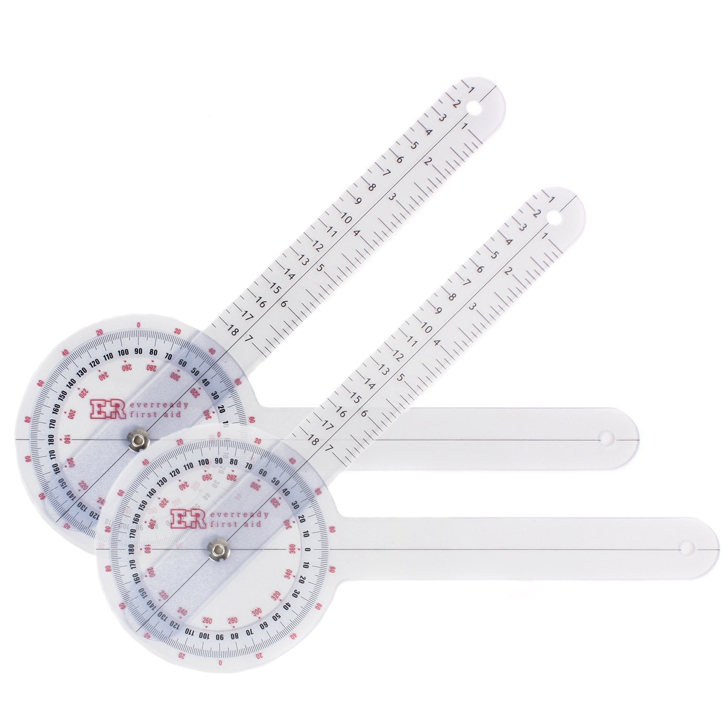 Ever Ready Plastic 12' Goniometer 360 Degree ISOM - 2 Pack