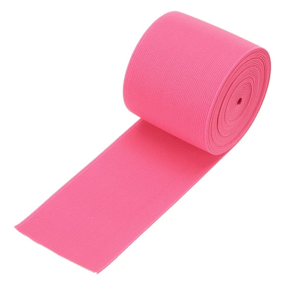 Uxcell Elastic Bands for Sewing 3"(7cm) 5 Yard Rose Red Knit Elastic Spool for Wigs, Waistband, Pants
