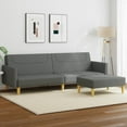 thumbnail image 1 of vidaXL Canapé-Lit 2 Places avec Pouf Tissu Gris Foncé, 1 of 5