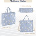 thumbnail image 6 of FORMRS Womens Corduroy Tote Bag Crossbody Shoulder Purse Handbag with Detachable Strap, Blue Cartoon Rabbit Pattern, 6 of 7