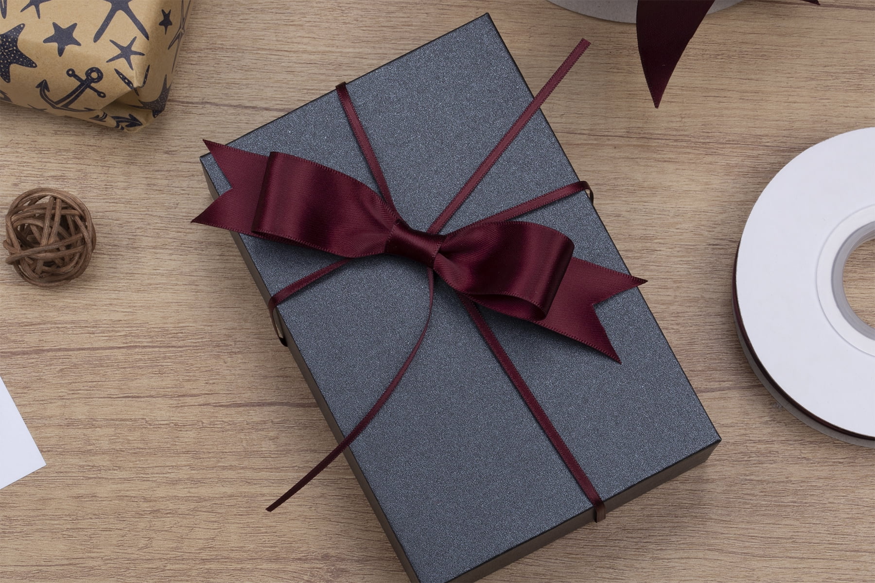 Joycrosso 1/8 Inch Burgundy Solid Satin Ribbon, 100 Yards Double Faced Satin for Gift Wrapping Floral Bouquets Wedding Party Decoration
