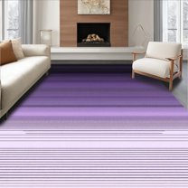 Flatwoven High Traffic Area Rug, Vibrant Dual Tone Linear Design, Non Slip, Stain Resistant, Washable Area Rugs for Living Room, Bedroom(Purple, 4X6)