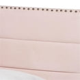 thumbnail image 5 of Bowery Hill Modern Velvet Fabric Upholstered Twin Size Panel Bed in Light Pink, 5 of 8