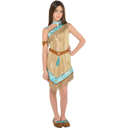 Suit Yourself Pocahontas Costume for Girls, Size Medium, Includes a Faux-Suede Dress, Arm Band, a Cape, and a Necklace