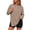 Khaki, variant on Women's Side Slit Long Sleeve T Shirt Top, Loose Casual Fit with Curved Hem and Stretchy Fabric, for Fall Daily Wear, Gym Layering or Home Comfort Outings Black L