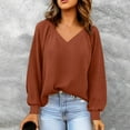 thumbnail image 2 of ShomPort T-Shirts pour Femmes Manches Longues Col Rond Extensible Slim Léger Crop Tops Confortables Couleur Unie Basiques Blouses, 2 of 6