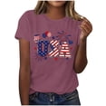 thumbnail image 2 of Mifsaly Independence Day Shirt Women Crewneck Short Sleeve Tops Summer Casual Usa Patriotic Graphic Cotton T Shirts Lightweight Breathable Daily Wear Fashion Tees M, 2 of 6