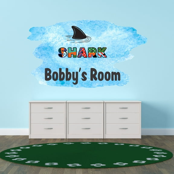 Personalized Animal Wall Decals for Kids Room - Beware Do Not Swim In Water Birthday Decoration With Easy Installation Instructions Custom Name Sticker - Size: 10 In x 6 In
