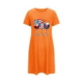 thumbnail image 4 of Women's Nightgowns New Independence Day Nightgown for Women Short Sleeve Graphic Printed Sleep Shirt Round Neck Nightdress 2025 Orange XXL, 4 of 5