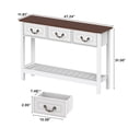 thumbnail image 4 of SPANSPACE Farmhouse Console Table with 3 Drawer, 47'' Entryway Table with Open Storage Shelf, Narrow Long Sofa Table for Living Room, Hallway, Behind Soft, Couch , White, 4 of 10