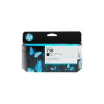 HP 738 130-ml Black DesignJet Ink Cartridge, 498N4A