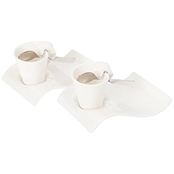 Villeroy & Boch Tasses à Espresso New Wave, 8 Pouces et 2,75 oz, Blanc