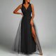 thumbnail image 1 of ICHUANYI Clearance Fashion Women V-Neck Summer Solid Mesh Patchwork Casual Sleeveless Long Dress(Black, XXL) ICHUANYI WER2023080913349, 1 of 9