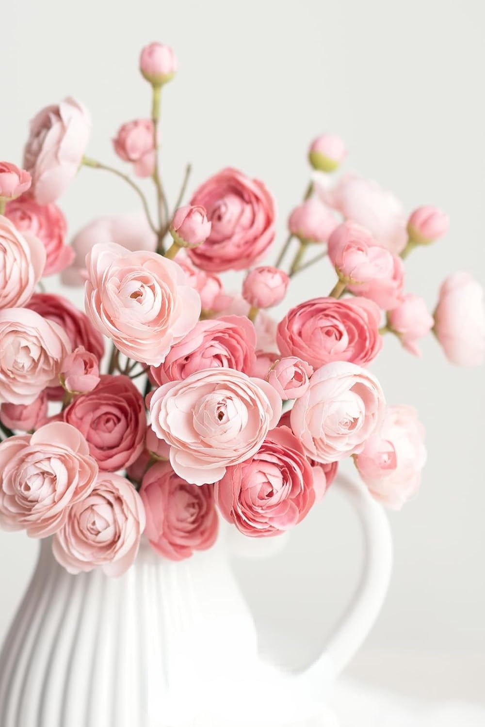 Ling's moment Ranunculus Artificial Flower, Faux Silk Mini Ranunculus Flowers for DIY Bouquet, Bulk Fake Wedding Filler Flowers for Centerpieces Arrangements Bridal Shower Decorations, Dusty Rose