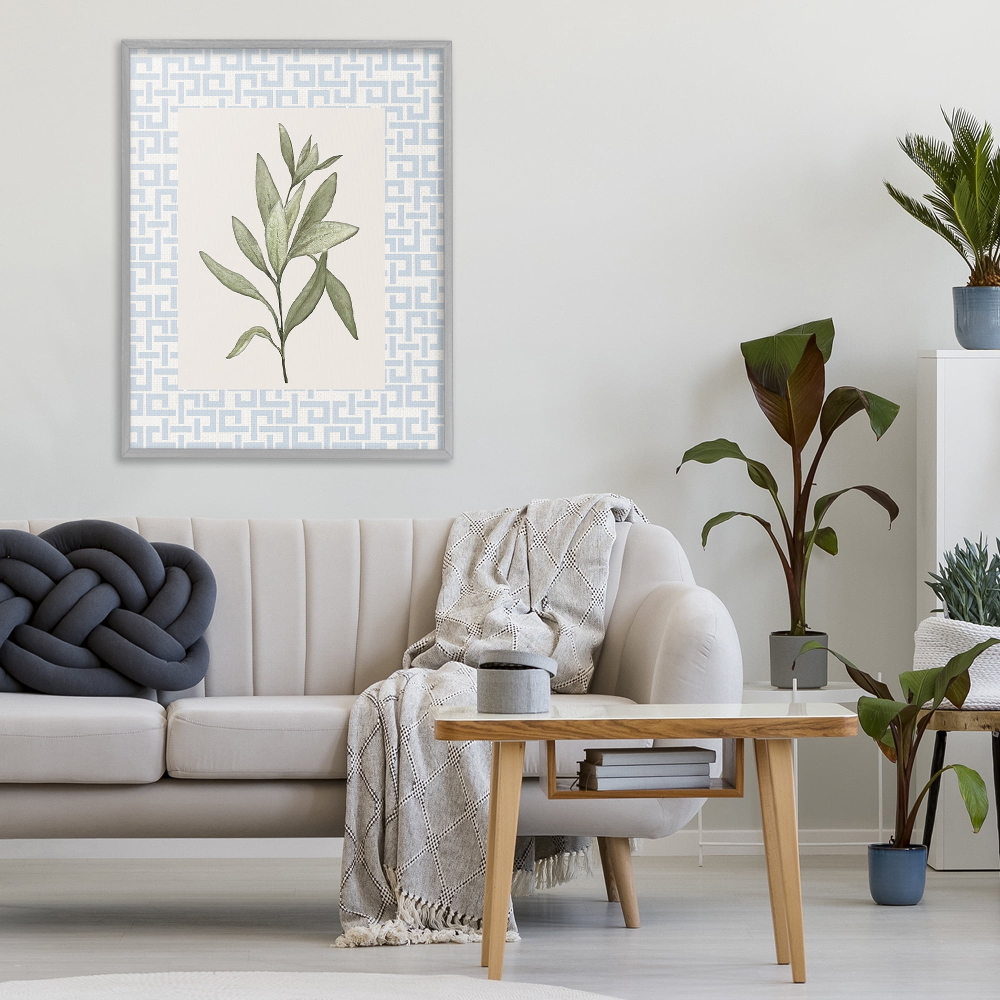 Stupell Industries Leafy Fresh Herb Gray Framed Giclee Art, design by Diannart