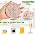 thumbnail image 3 of Haosy Set of 6 Drink Woven Coaster with Holder Heat Resistant Non-Slip Bar Coasters 4 Inches Colorful Sprinkles, 3 of 7