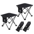 thumbnail image 1 of Opliy Taburete de camping, paquete de 2, taburete plegable portátil de 13,5 pulgadas para jardinería al aire libre y senderismo en la playa, pesca, taburete con bolsa de transporte (negro), 1 of 5