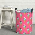 thumbnail image 5 of Funny Ice Cream Print Pink Laundry Basket with Handles - Freestanding Laundry Hamper Stands Up Well, Easy Storage Clothes Hamper in Laundry Room Bedroom Bathroom College Dorm, 5 of 5