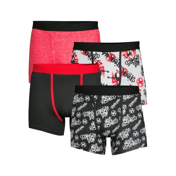 Marvel Men's Spider Circle Splash Combo Graphic Boxer Briefs, 4Pack