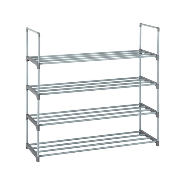 2 Set 4 Tiers Shoe Rack Shoe Tower Shelf Storage Organizer For Bedroom Entryway Hallway and Closet Gray Color