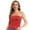 Red, variant on Women's Solid Casual Summer Ruched Side Double Layered Tube Top
