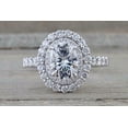 thumbnail image 2 of HeartsAndYou 2.5ct Oval Cut Moissanite Engagement Ring for Women 18k White Gold over Silver Dual Halo Solitaire, 2 of 9
