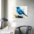 thumbnail image 4 of BCIIG Bird Canvas Wall Art Blue Bird Stood on Wooden Post Pictures Sparrow Painting Prints Animal Artwork for Modern Home Living Room Bathroom Bedroom Decor  16x12in, 4 of 6
