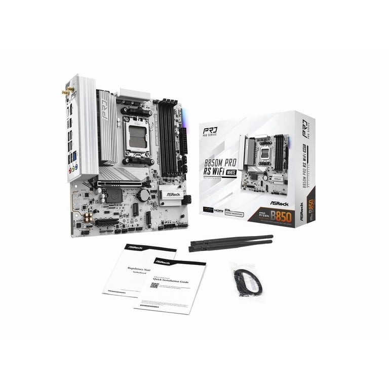 ASRock B850M Pro RS WiFi White Micro ATX Motherboard - Walmart.com