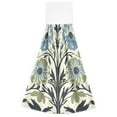 thumbnail image 7 of Yayeee Kitchen Hanging Hand Towels Set of 2 with Loop Bathroom Absorbent Tie Towel, Blue Floral Pattern, 7 of 7