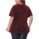 thumbnail image 3 of Blusas de mujer de tallas grandes Agnes Orinda, camiseta de manga corta con escote en V metálico, tops de fiesta 4X burdeos, 3 of 6