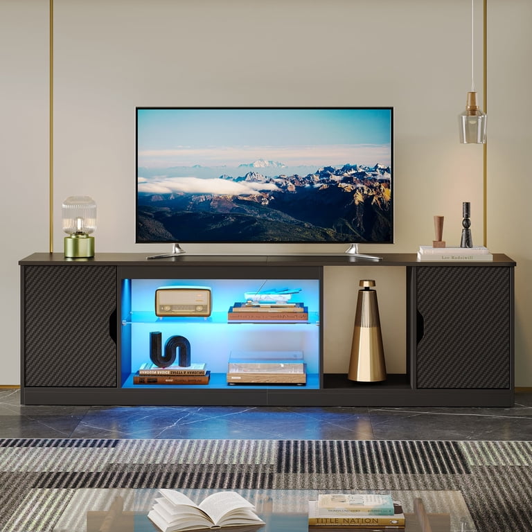 Bestier LED Gaming TV Stand for 75" TVs, Black photo 7