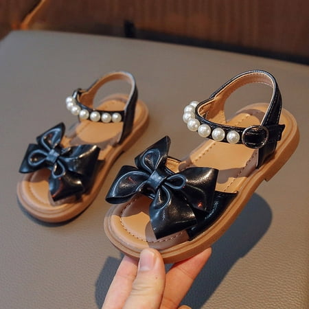 

RUICUW Girls Sandals Summer Children s Soft Sole Shoes Fashion Girls Bow Princess Shoes Baby Beach Shoes 2-2.5 Years