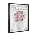 thumbnail image 4 of Stupell Industries Pink Roses Bouquet French Words Fancy Script Background Graphic Art Luster Gray Floating Framed Canvas Print Wall Art, Design by Lettered and Lined, 4 of 5