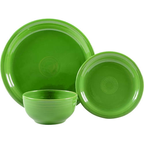 Open Box Homer Laughlin Fiesta Shamrock Green (Intro 2003) (3 Pc) Bistro Set 10967768