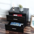 thumbnail image 5 of Hommpa LED Nightstand Set fo 2 High Gloss Modern Bedside Table 2 Drawers Handle Black Smart Nightstands Led Light Small End Side Table for Bedroom Living Room 15.4 inch Tall, 5 of 9