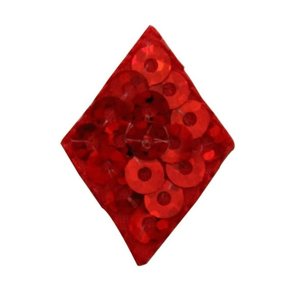 ID 8589 Lot of 3 Red Sequin Diamond Poker Patch Card Gambling Iron On Applique