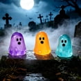 thumbnail image 4 of CQCYD8Pcs Mini Glow in The Dark Ghost Figurines, 3 Pack 2 Inch Tall Halloween Decorations, Resin Ghost Statue for Shelf Table Mantel Spooky Party Favors, 4 of 10