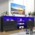 LED Modern High Glossy TV Stand, Game Console Entertainment Center for