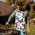 thumbnail image 4 of Colorful Butterfly Collection Pattern Apron-Garden Aprons for Women with Pockets-Cotton Linen Waterproof Kitchen Cooking Gardening Aprons Adjustable for Kitchen,Cooking,BBQ and Salon 33x27 Inch, 4 of 7