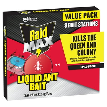 Raid Max Liquid Ant Killer Bait, Outdoor and Indoor Ant Killer Traps for Home, 8 Count