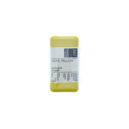 UPC: 0836943007376 | R&F Handmade Paints Encaustic Paint Cake 40ml Olive Yellow