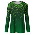 thumbnail image 4 of WREESH Women's 2025 St. Patrick's Day Long Sleeve Pullover Tops Irish Shamrock Graphic Tees for Casual and Festive, 4 of 5