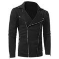 thumbnail image 1 of Chaqueta con capucha de motocicleta Pompotops manga larga color sólido informal cremallera doble tirón hombre talla M, 1 of 4