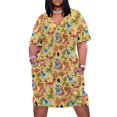 thumbnail image 1 of ¡Tres chicos felices! Vestido holgado con bolsillos. Falda de verano para mujer 2025., 1 of 6